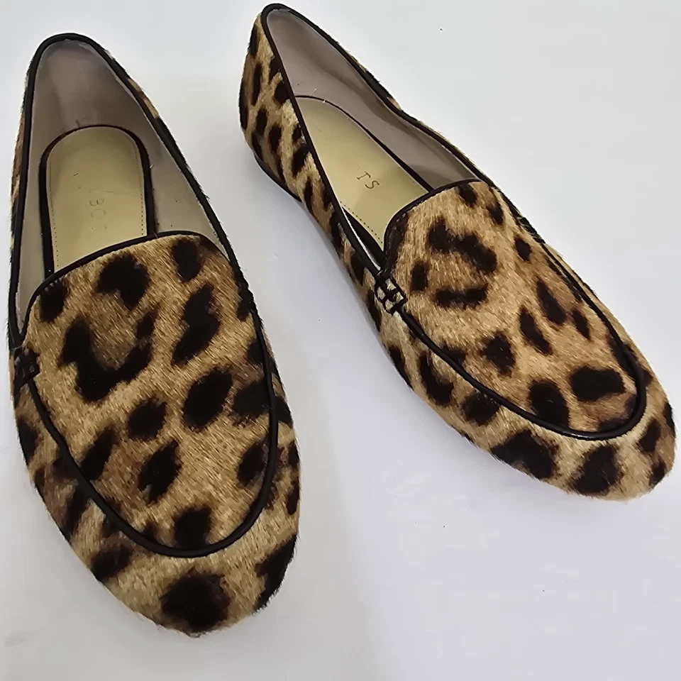 Mocasines TALBOTS talla 7,5 con estampado animal de leopardo pelo de becerro Ryan Piped Foto 2 de 4