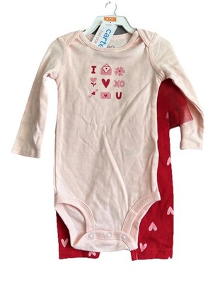 Carter Just One You Baby 2pc 9 Months Love You Hearts Tutu Top & Bottom Set