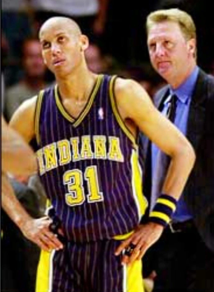 Reggie Miller (Adidas)-(Pacers)-(Jersey)-(Azul/Amarillo)-(Buen Estado.)-(XL)-$85,00 Foto 4 de 4