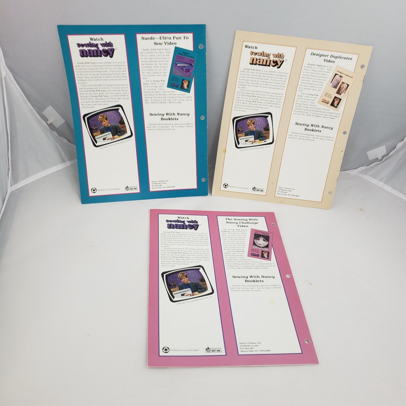 11 Sewing with Nancy Booklets Lot Binder Inserts Patchwork Jackets Serger Zigzag