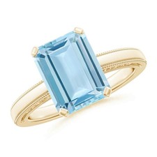 Sterling Silver March Aquamarine Gemstone Solitaire Mother Ring Jewelry