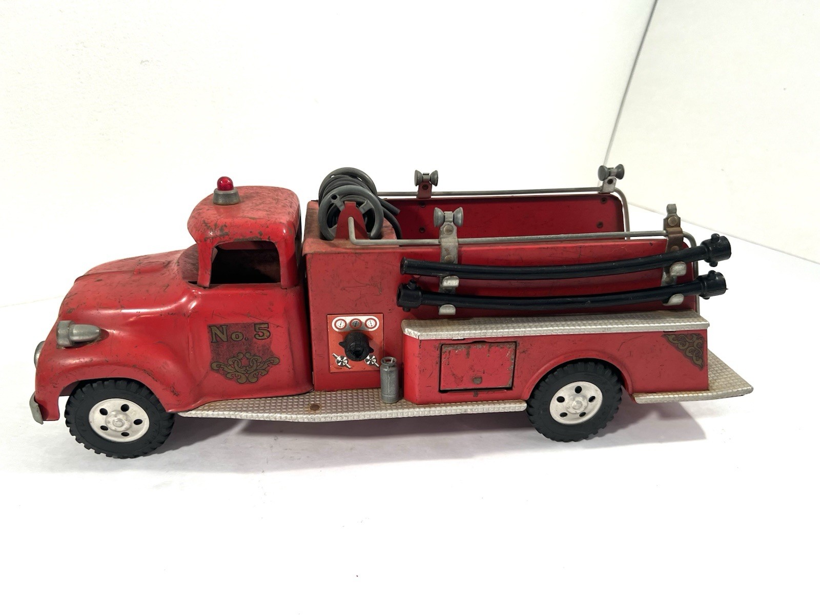 1957 Tonka No. 5  Red Pumper Fire Truck Pressed Steel - Original
