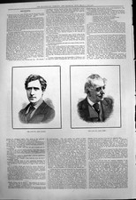 Original Old Antique Print Late Mr John Clarke Late Mr John Parry 1879 19th