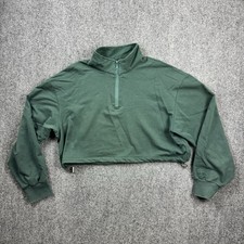1/4 Quarter Zip Sweatshirt Women s Size Medium Green