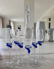7-tlg. Glas-Set: Karaffe/Decanter mit Stöpse...