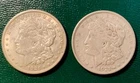 LOT of 2 1921-S $1 Morgan Silver Dollars, Both San Francisco Mint Total wt 53.6g
