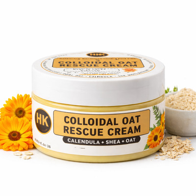 Kolloidale Hafercreme trockene empfindliche Haut Balsam Calendula Shea 100 ml hergestellt in UK