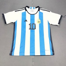 Adidas Kids Youth Argentina Messi 10 Jersey Size 26 Blue White Stripes Short