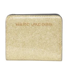 MARC JACOBS Mini Glitter Compact Wallet in Gold