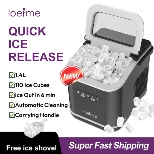 1.4L Ice Maker Machine Countertop Portable 6 Min Fast Ice 12kg/24H Self-Cleaning
