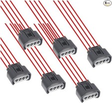 6 Packs Ignition Coil Female Connector Plug Harness Pigtail, 4 Way Ignition Coil