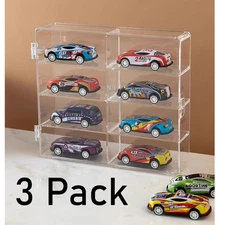 3PC Clear Car Display Case For 1/64 Hot Wheels Storage 24 Cars Organizer Holders