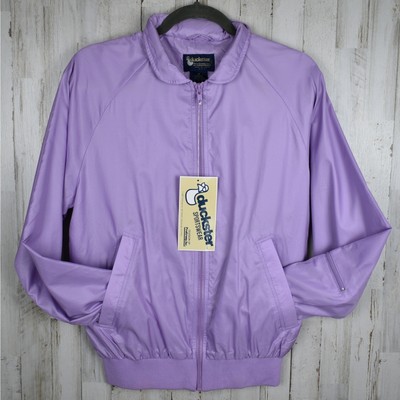 80's retro vintage Duckster full zip hooded windbreaker jacket purple sz medium