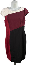 White House Black Market Women s Black/Red ColorBlock Sheath Dress - 8