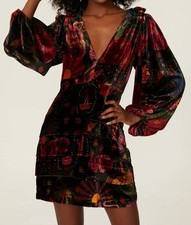 Farm Rio Crazy Mix Mini Dress Velvet SZ Medium **Free Shipping** New with tags