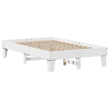 Bed Frame without Mattress Base White Small Double Solid Wood Pine vidaXL