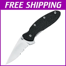 Scallion Pocket Knife - Black & Gray Stainless Steel Blade