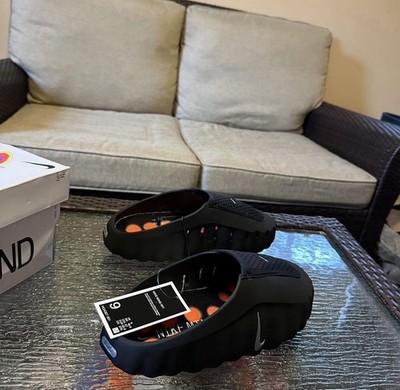 Nike Mind 001 Black Orange Men's Slip-On Sandals Size 9 Comfort