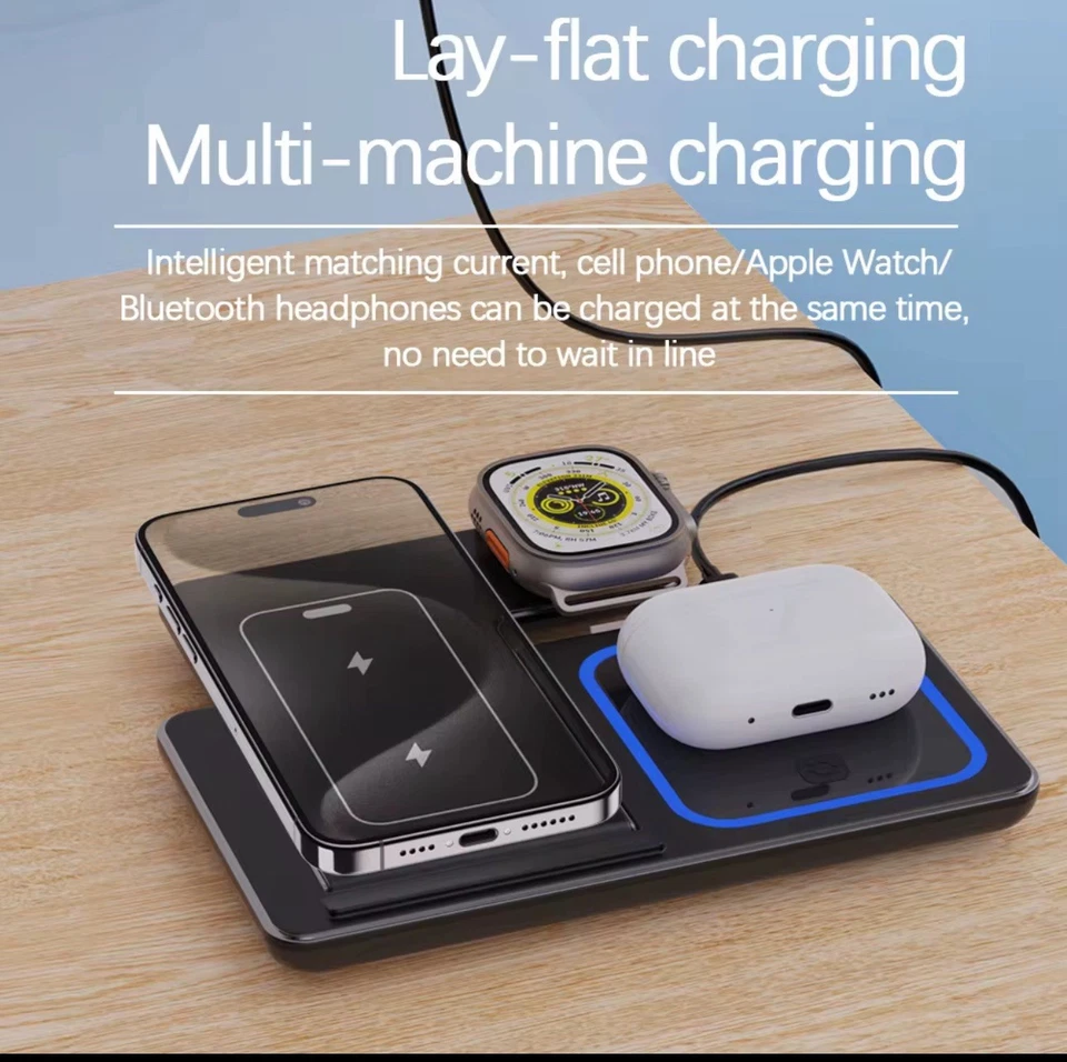3 In 1 Wireless Charger Stand. Works with Apple and Samsung. Excellent Gift - Image 4 of 4
