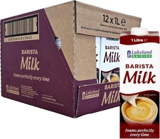 Lakeland Dairies Long Life Barista Milk 1L Cartons Bulk Pack of 12 UHT