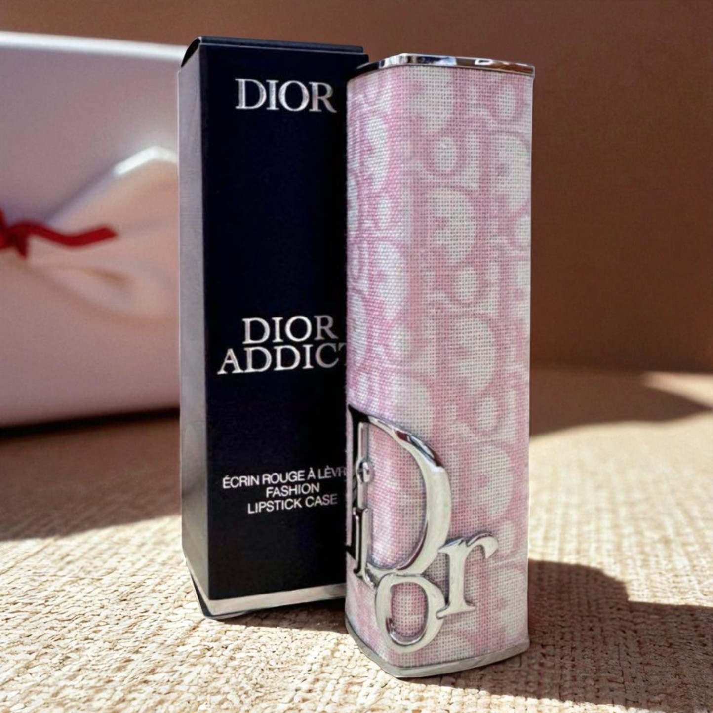 Christian Dior Addict Lipstick Case Pink Oblique Cosmetic Accessory