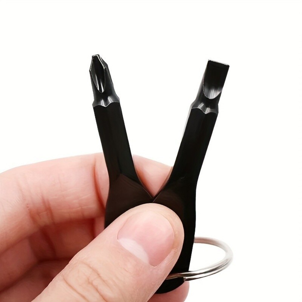 2-Piece Keychain Screwdriver EDC Tool Set Outdoor Pocket Mini Tool with KeyChain