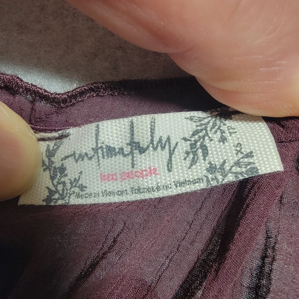 Body Free People Intimately Juliet Volantes Talla XS Ciruela Gasa Transparente En Capas Foto 3 de 4