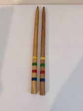 Vintage Wooden Rhythm Sticks with Multi-Color Painted Bands
