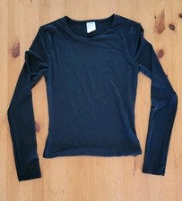 Womens Black Leotard Longsleeve Top Sz XS 1 Form Fitting