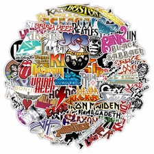 Classic Rock Stickers Set 50s-70s Band Decals Guitar Music Gifts