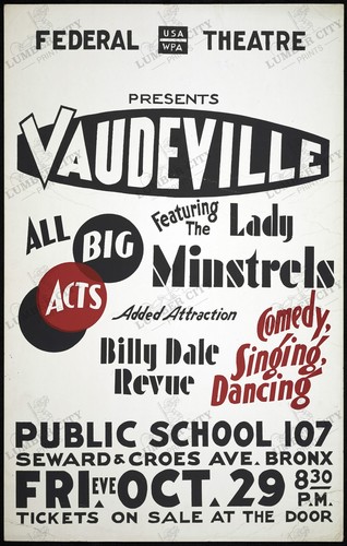 1934 Vaudeville Federal Theatre Poster All Big Acts Wall Art Print Retro - Picture 1 of 6