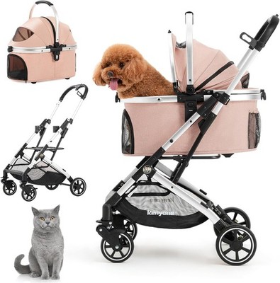 Kenyone 3in1 Pet Stroller Small Medium Dog Pink