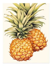 Tropical Pineapple Poster Wall Art for Home Decor Premium Quality