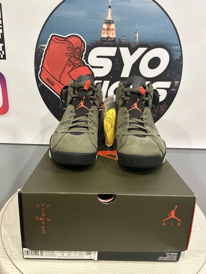 Talla 12 - Jordan 6 Retro x Travis Scott Mid Olive Foto 3 de 4