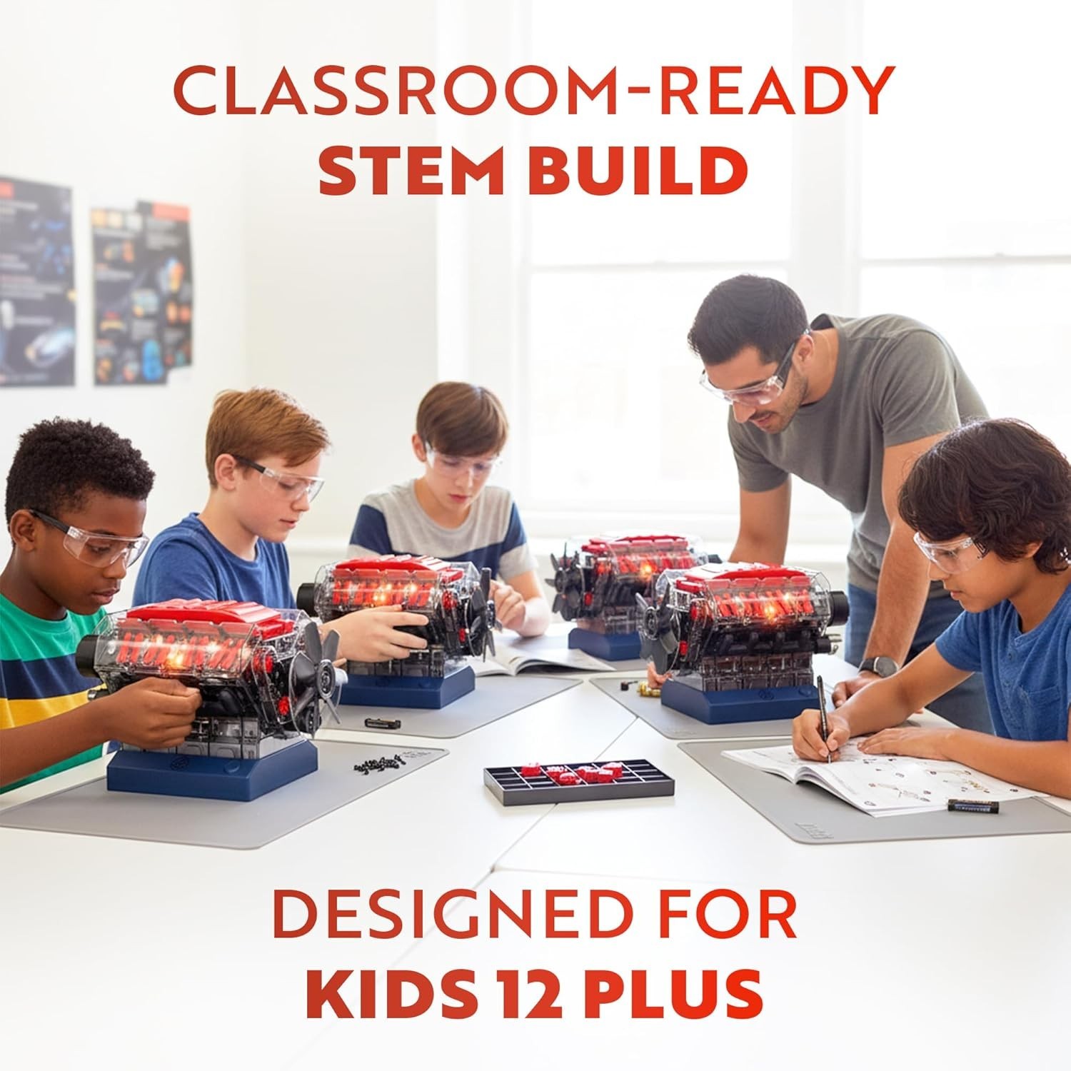 V8 Combustion Engine Model Kit That Runs - Build Your Own STEM Mini V8 Model ...