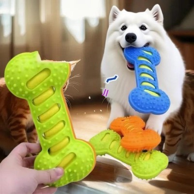 Dog Toy Bone Durable Makes Noise Perfect For Large Breeds Like Golden Retrievers