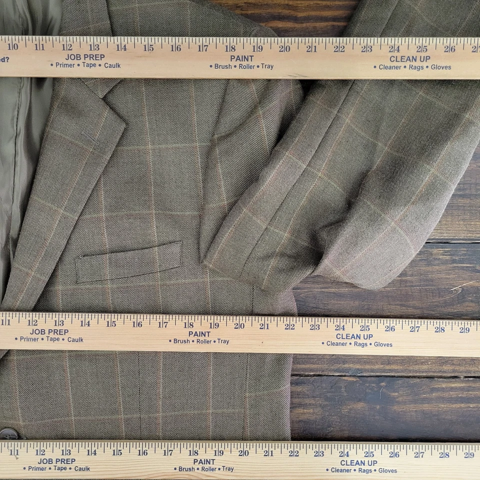 Blazer Abrigo Deportivo Hombre Tasso Elba Dos Botones Oliva Cuadros Seda Cabello Camel 42L Foto 3 de 4