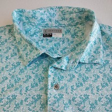 PGA Tour Pro Series Golf Polo Shirt Mens XL Blue Floral AOP Performance Stretch