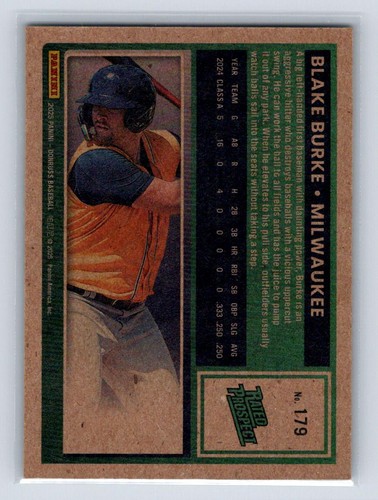 2025 Donruss #179 Blake Burke (RC) Artist Proof 17/25-Milwaukee Brewers - Picture 2 of 2