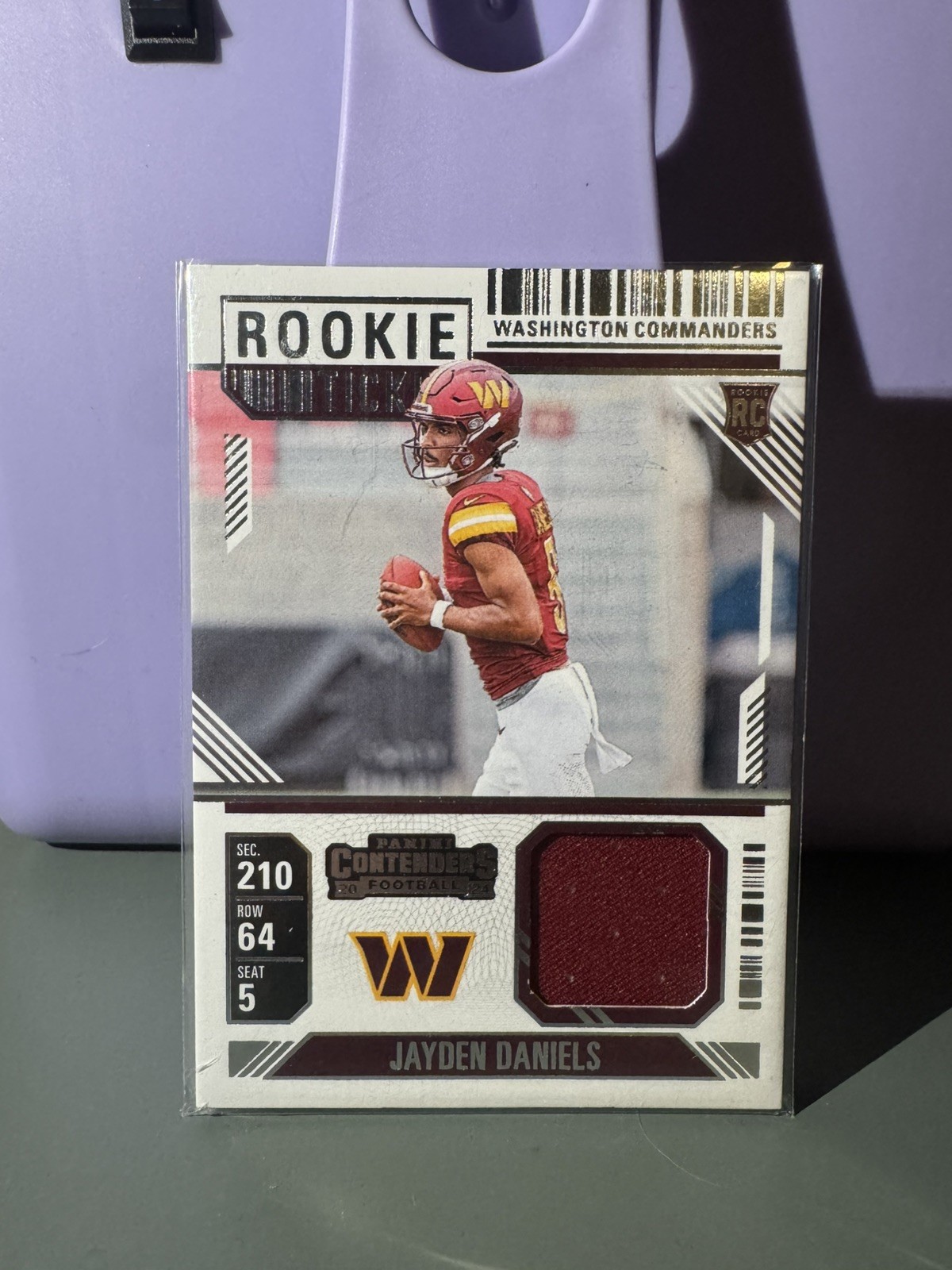 Panini 2024 Contenders Jayden Daniels Commanders RTS-JDS Rookie Ticket Mem