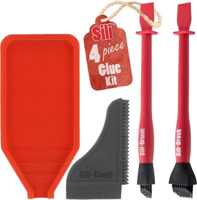 Non-Stick Wood Glue Brush Silicone Applicator Kit | Comb/Squeegee Wood Glue A...