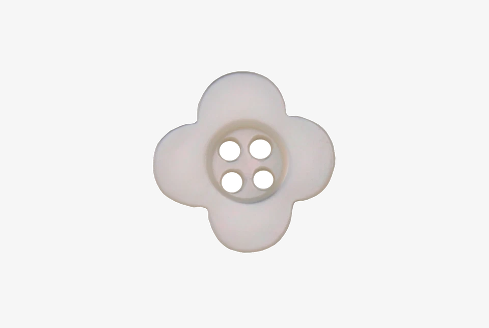 10 Stück weiß schimmernde kleine Perlmuttknöpfe 4 Loch in Blütenform 14mm - Bild 3 von 4