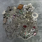 Mixed Lot Of Silver tone Costume Jewelry Vintage Mixed