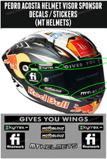 Visor Decals Stickers for PEDRO ACOSTA MT HELMET (8 Stickers)