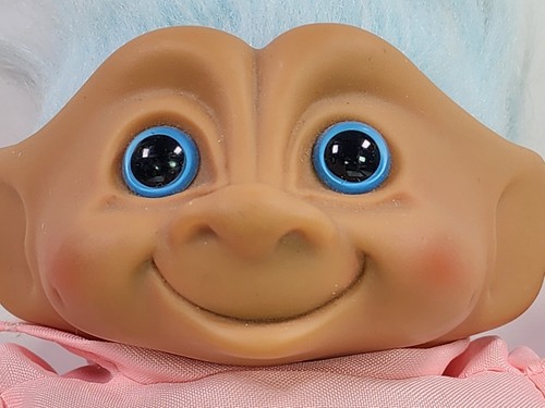 Muñeca vintage 1991 ACE novedad Treasure Troll joya azul ombligo 12" - Imagen 4 de 15