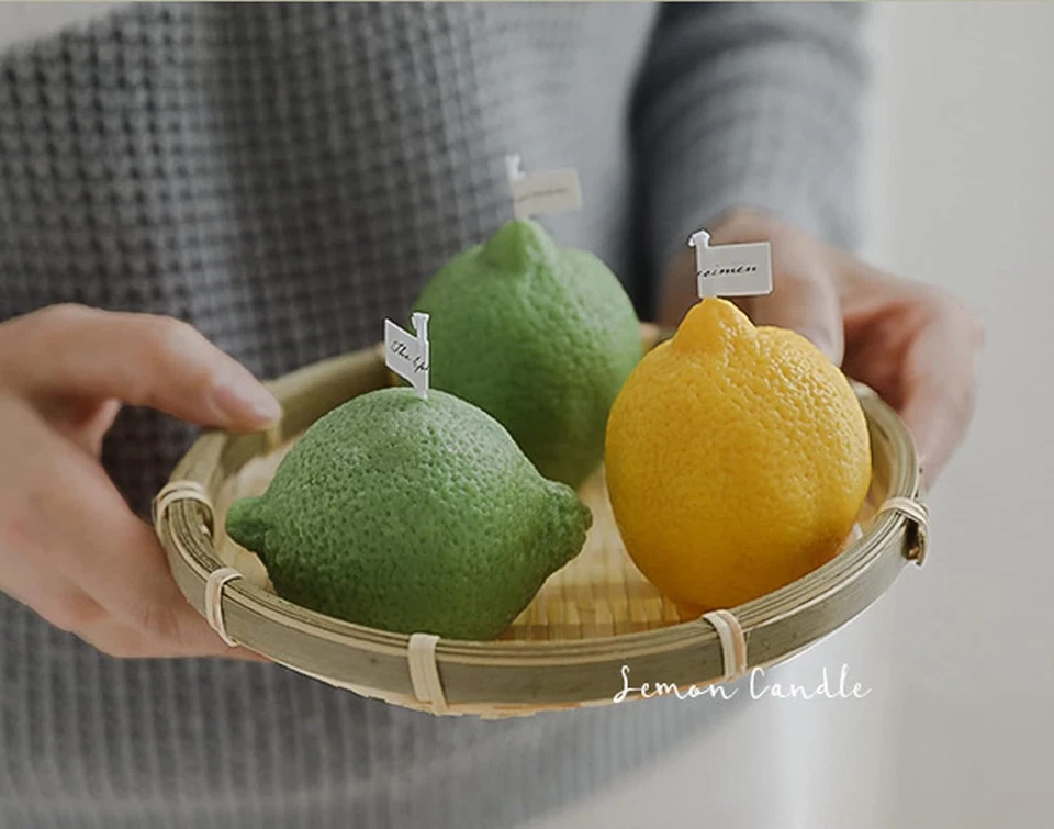 Lemon Shaped Scented Candle,100G Fruit Aroma Soy Wax Decorative Candle for Table - image 4 of 4