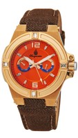 Burgmeister Women's Quartz Watch With Orange Dial Analogue Display And Brown ... Burgmeister Women's Quartz Watch With Orange Dial Analogue Display And Brown ...