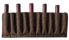 CAPE BUFFALO HIDE RIFLE 10 CARTRIDGE / AMMO SLIDE / CARRIER / CASE 375/458 - BRN