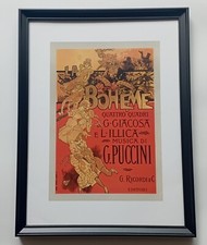 Locandine Opere Puccini in Cornice 30x40 Bohème Turandot Tosca M. Butterfly 