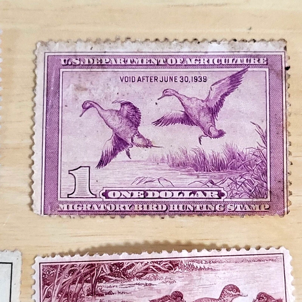 1937 1938 LOT OF 9 UNUSED BUT 1 US DUCK STAMPS HAS ISSUES READ ! CHEAP !!! #131 - Image 3 of 4